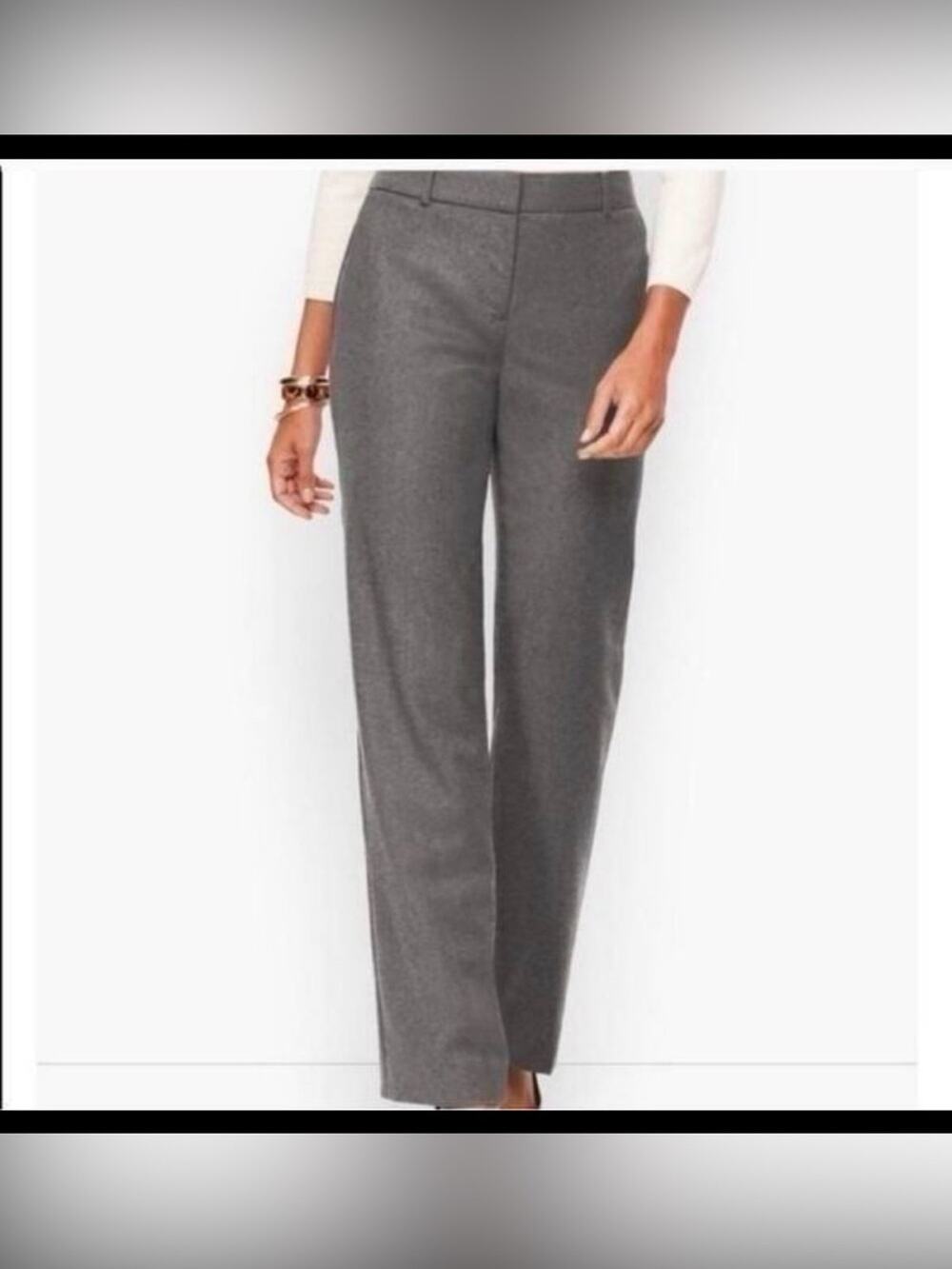 UEC Talbots Gray Heritage Straight-Leg Dress Trousers SZ 4P RAYON BLEND